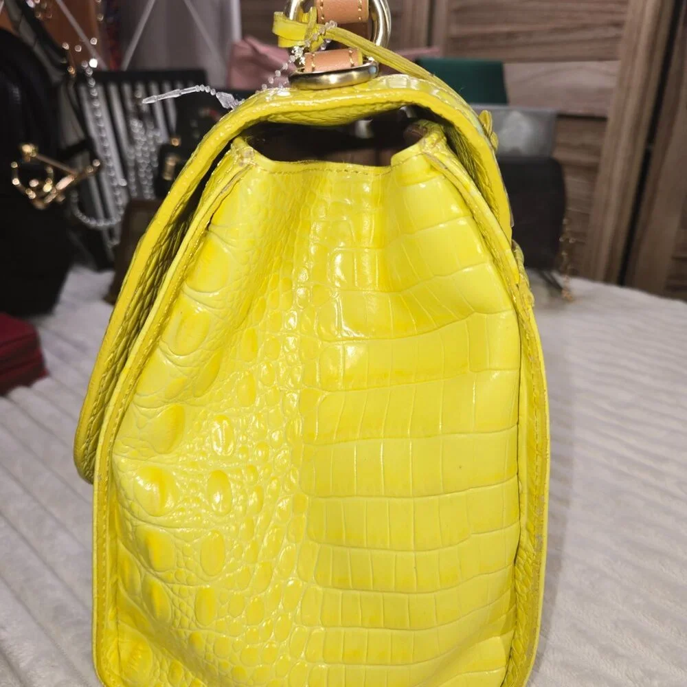 Brahmin Phoebe Citron Woven Leather Bag